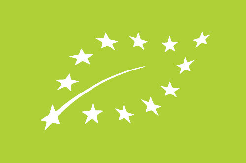Europese biologische keurmerk logo van de Bloemoloog