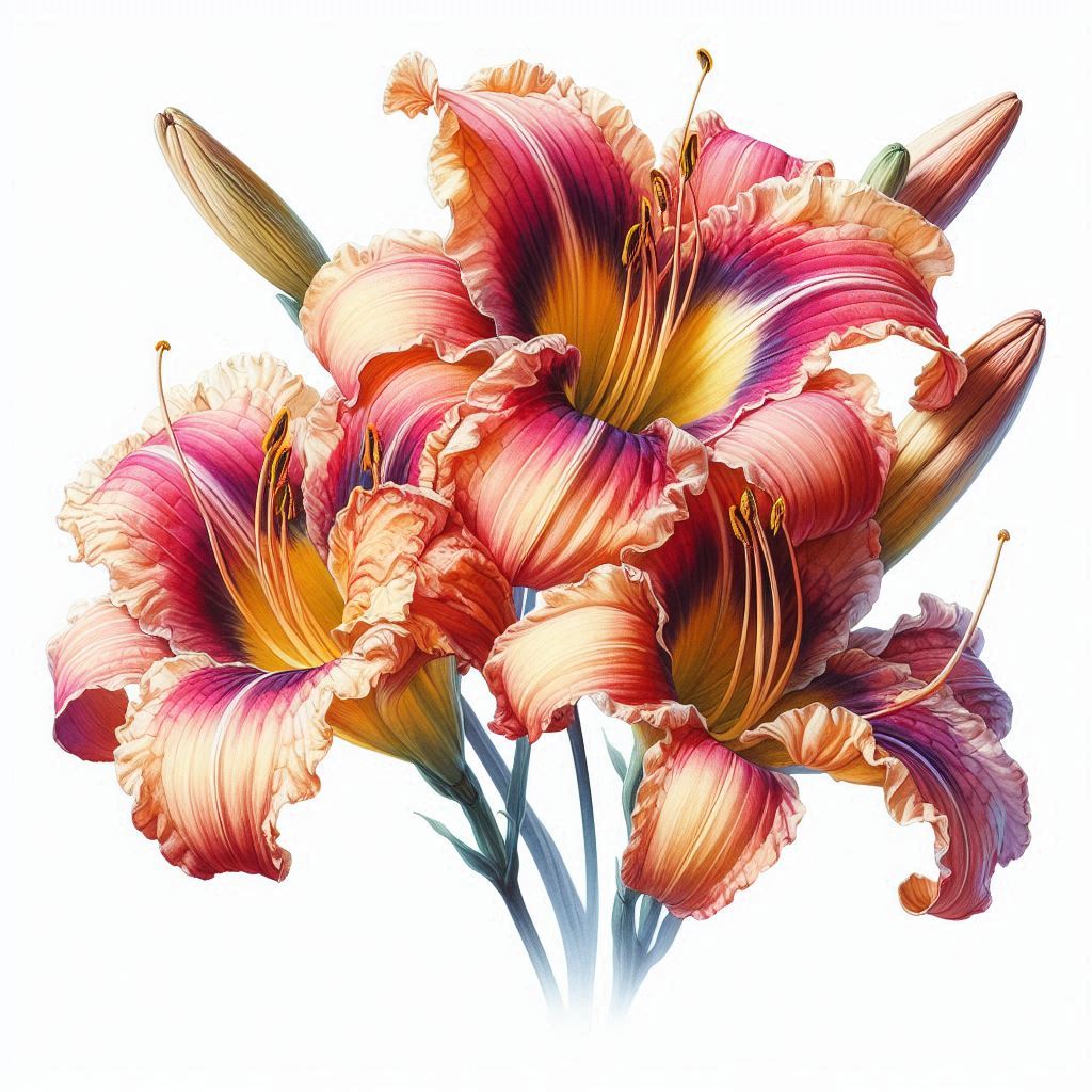 Hemerocallis in aquarel